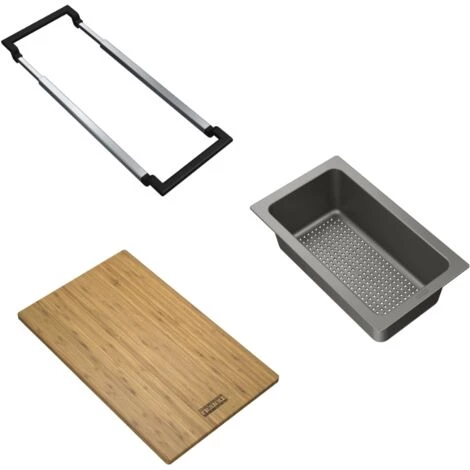 Franke ALL IN Set avec planche bambou et égouttoir PVC