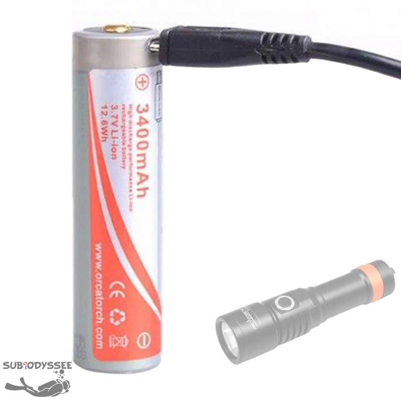 Batterie 18650 3400mAh rechargeable USB Orca