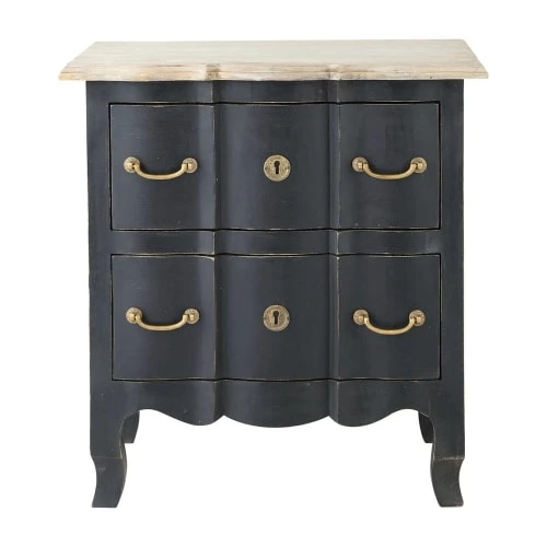 Table de chevet Versailles en acacia et manguier noir