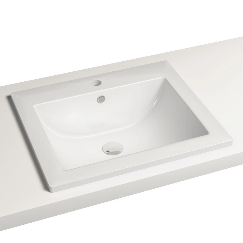 Vasque rectangulaire Kopi en céramique blanche